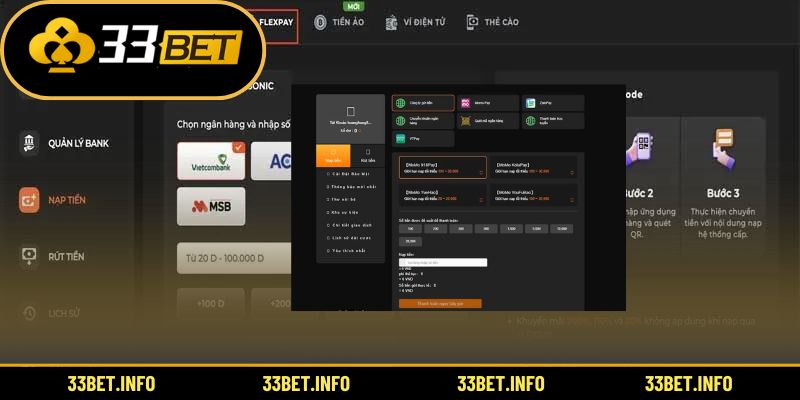 Những cách nạp tiền tiện lợi tại nền tảng 33BET
